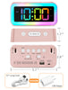 Cadmos Cute Pink Loud Alarm Clock with RGB Night Light - Perfect for Girls Room Decor and Kawaii Gifts, Small Size for Bedside or Desk Lamp in Bedrooms, Ideal for Kids, Teens (Red A)