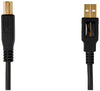 Amazon Basics USB-A to USB-B 2.0 Cable for Printer or External Hard Drive, Gold-Plated Connectors, 10 Foot, Black