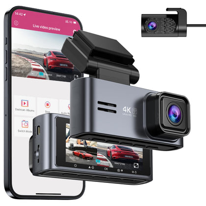 OMBAR Dash Cam Front and Rear 5G WiFi, Dash Cam 4K/2K/1080P+1080P, Dash Camera for Cars with 3.18