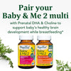 MegaFood Baby & Me 2 Postnatal Vitamins for Breastfeeding Moms with Folate (Folic Acid Natural Form), Choline, Iodine, Vitamin D, Moringa Leaf and More - 60 Tabs (30 Servings)