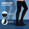 Compression Thigh High for Men with Grip Top 20-30mmHg - Opaque Over Knee Compression Stockings for Circulation during Sports, Athletic, Travel, Airplane - Black, Large - A2017BL3