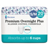 Because Premium Overnight Plus Pull Up Underwear - Absorbs 6 Cups, Soft & Leak-Proof, White, Small-Medium - 20 Count