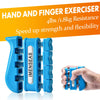 IMENSEAS Hand Grip Strengthener 7 Pack Adjustable Hand Gripper, Finger Stretcher Resistance Extensor Bands, Finger Exerciser, Grip Strength Ring & Stress Relief Ball for Athletes & Musicians - Blue