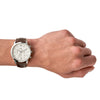 Fossil Men's Neutra Quartz Stainless Steel and Leather Chronograph Watch, Color: Silver, Brown (Model: FS5380)
