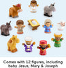 Fisher-Price Little People Toddler Toy Nativity Set with Music Lights and 18 Pieces for Christmas Play Ages 1+ years