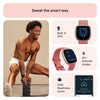 Fitbit Versa 4 Fitness Smartwatch with Daily Readiness, GPS, 24/7 Heart Rate, 40+ Exercise Modes, Sleep Tracking and more, Pink Sand/Copper Rose, One Size (S & L Bands Included)
