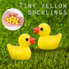 100 Pcs Yellow Tiny Ducks, Mini Resin Ducks Miniature Duck Figures Ornament for Craft, Dollhouse, Slime, Home Decorations Birthday Party Favors Gift