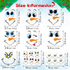 24 PCS Snowman Face Stickers for Christmas Ornaments, Cartoon Decals for Christmas Ball/Refrigerator/Water Bottles, DIY Vinyl Stickers for Home Christmas Party Decorations, 2 Styles