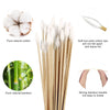 600 PCS 6 Inch Precision Tips Cotton Swabs - Long Wooden Stick Cotton Buds Pointed Cotton Swabs with Case - Cotton Tipped Applicators for Makeup, Cleaning Gun, Electronics, Hard to Reach Area