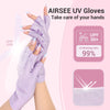 AIRSEE UV Gloves for Nail Lamp,Professional UPF50+ UV Protection Gloves for Manicures Nail Art,Fingerless Gloves That Shield Skin from The Sun and Nail Lamp (Purple)