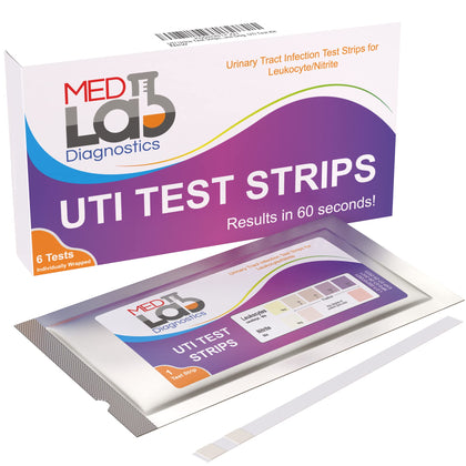 UTI Urine Test Strips(Pack of 6) Individually Wrapped Urinary Tract Infection UTI Test Kit for Women, Men, Kids Cats and Dogs