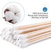 JMU 6 Inch Sterile Cotton Tipped Applicators, 200 Count Long Cotton Swabs, Wood Shaft Medical Swabs