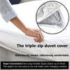 Duvet Cover, 3 Sides Zipper Duvet Cover, Tencel Lyocell Duvet Cover, Triple-Zip System for Simple Changing Duvet Cover, Softest 100% Natural 104x90 Inches (King)