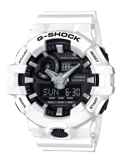 G-Shock Casio Men's Quartz Resin Casual Watch, Color:White (Model: GA-700-7ACR)