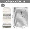 Goodpick Laundry Hamper Large 3-Pack Collapsible Laundry Baskets Tall Dirty Clothes Hampers for Laundry Toy Storage Towel Blanket Baskets for Organizing in Bathroom, Bedroom, Dorm, 75L, Grey & White