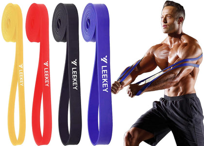 LEEKEY Resistance Band Set, Pull Up Assist Bands - Stretch Resistance Band Exercise Bands - Mobility Band Powerlifting Bands for Resistance Training, Physical Therapy,Home Workouts (Colorful)