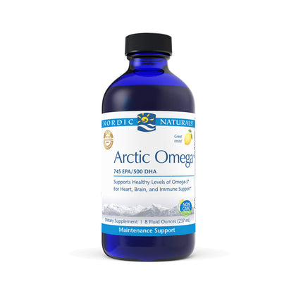 Nordic Naturals Arctic Omega, Lemon Flavor - 8 oz - 1560 mg Omega-3 - Fish Oil - EPA & DHA - Immune Support, Brain & Heart Health, Optimal Wellness - Non-GMO - 48 Servings