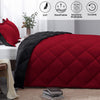 Basic Beyond Queen Comforter Set - Red and Black Comforter Set Queen Size, Reversible Bed Comforter Queen Set for All Seasons, 1 Comforter (88