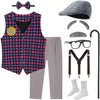 Z-Shop Old Man Costume for Kids 100 Days of School Costume Grandpa Outfit Vest and Pants for Boy,1-6
