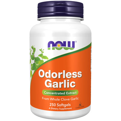 NOW Supplements, Odorless Garlic (Allium sativum), Concentrated Extract, 250 Softgels