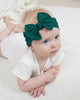 jollybows 3PCS Baby Nylon Headbands Hairbands Hair Bow Elastics for Baby Girls Newborn Infant Toddlers Kids - White Dark Green Christmas Red Plaid