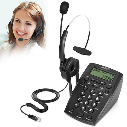 AGPtek® Call Center Dialpad Headset Telephone with Tone Dial Key Pad & REDIAL