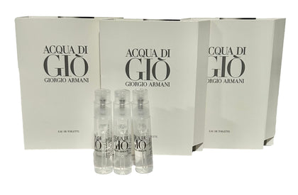 GIORGIO ARMANI Acqua Di Gio MEN EDT Sample Spray Perfume 1.2ml /.04 oz - 3 PCS set