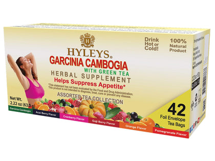 Hyleys Tea Garcinia Cambogia Green Tea with Assorted Flavors - 42 Tea Bags