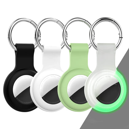 Case Keychain Air Tag Case Holder Silicone AirTags Key Ring /Key Chain Compatible with Apple AirTag GPS Item Finders Accessories 4 Pack