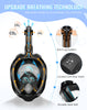 Greatever G2 Full Face Snorkel Mask with Latest Dry Top System,Foldable 180 Degree Panoramic View Snorkeling Mask with Camera Mount,Safe Breathing,Anti-Leak&Anti-Fog