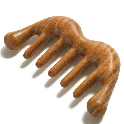 Moreinday Massage Comb Scalp Comb Loc Comb Green Sandalwood Head Massager for Hair Growth Hair Massage Wood Gift for Women