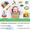 LOOIKOOS Toddler Musical Instruments Toys, Wooden Percussion Instruments Set for Kids Baby with Xylophone, Preschool Educational Musical Toys for Boys and Girls with Storage Bag(12pcs)