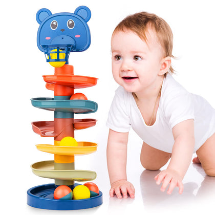 Beestech Ball Tower for Toddlers, Ball Drop and Roll Tower, Educational Development Toys for 2, 3, 4 Years Old Boys, Girls, Toddler Activities with 6 Balls