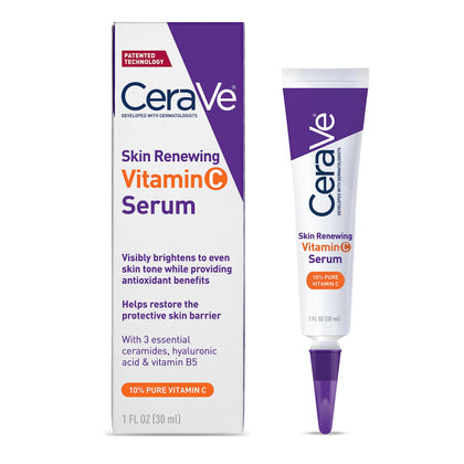 CeraVe Vitamin C Serum with Hyaluronic Acid | Skin Brightening Serum for Face with 10% Pure Vitamin C | Fragrance Free | 1 Fl. Oz