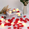 Red Rose Petals Set, 1000 Pieces Artificial Rose Petals with 24 Pieces LED Tea Lights Candles,Rose Petals for Romantic Night for Her set, Proposal Decorations for Women, Wedding, Bedroom, Anniversary