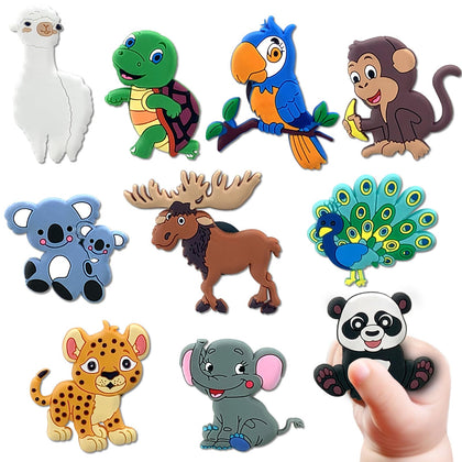 10 pcs Fridge Magnets for Toddlers 1-3,Refrigerator Magnets for Kids,Kids Magnets Educational Toys,Learning Animals Magnets for Babies,Animal Cartoon Magnet (Wildlife)