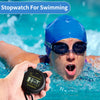 Digital Stopwatch Timer, Large Display with Clock and Date, No Alarm Function, Simple Stopwatches for Sports Coaches Running Swimming Kids Training-2 Pack Black
