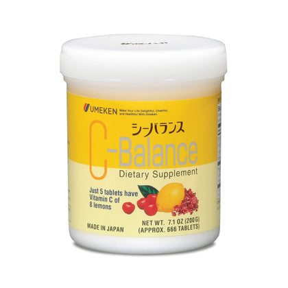 Umeken C-Balance High Potency Vitamin C - Chewable, Contains Antioxidants, Citric Acid, Gamma-linolenic Acid (200g), 4.5 Months Supply, Pack of 1