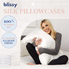 Blissy Silk Pillowcase - 100% Pure Mulberry Silk - 22 Momme 6A High-Grade Fibers - Satin Pillow Cover for Hair & Skin - Regular, Queen & King with Hidden Zipper