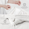 THREAD SPREAD Queen/Full Duvet Cover, 1000 Thread Count Sateen 1 Piece Egyptian Cotton Quality Duvet Cover, 100% Pure Cotton Comforter Cover, Zipper Closure, 7 Corner Ties - (White)
