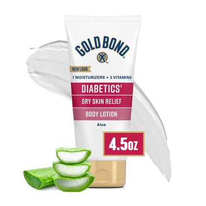 Gold Bond Diabetics' Dry Skin Relief Body Lotion, 4.5 oz., With Aloe to Moisturize & Soothe
