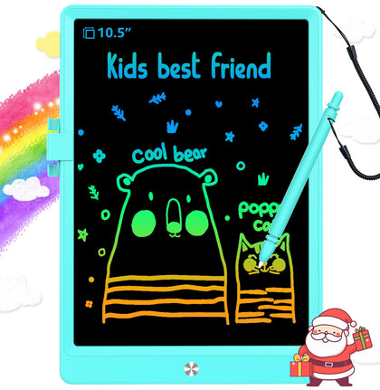 Electronic LCD Drawing Tablet Doodle Board,10.5 inch Colorful Drawing And Writing Pad,Travel Gifts for Kids Ages 3 4 5 6 7 8 Year Old Girls Boys (Blue)