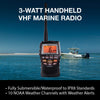 Cobra Marine Radio - MR HH150 FLT - 3 Watt, Floating, Long Range, Handheld, VHF Radio, NOAA, International, Waterproof, Submersible, Weather Alerts, LCD Screen, Belt Clip