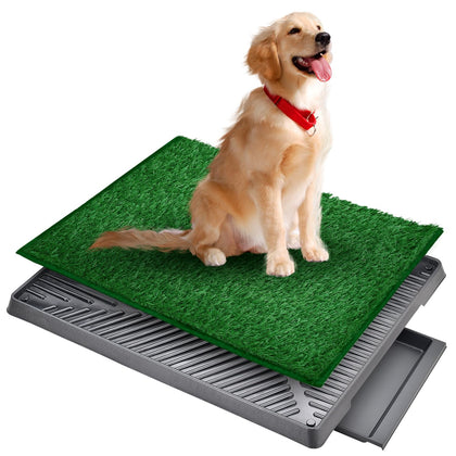 Dog Grass Pad with Tray, Dog Toilet Indoor Dog Training Pad,Puppy Pee Potty Training Grass Mat,Removable Pee Collection Tray, Artificial Turf with Permeable Function, 25