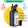 AceTreker 1/2 Gallon Water Bottle insulated, 64 oz Double Wall Stainless Steel Water Bottles with Straw, Metal Water Flask with Carrier Bag & Paracord Handle for Outdoor Sport, Gym, Walking
