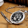 Whodoit Stainless Steel Men Fashion Leisure Pocket Watch Dial Silver Mechanical Mens Fob Chain Watch