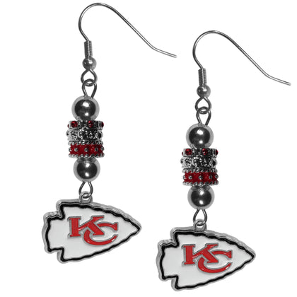 NFL Siskiyou Sports Womens Kansas City Chiefs Euro Bead Earrings One Size Team Color
