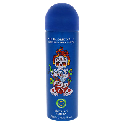 Cuba Original by Parfums Des Champs Wild Heart Men Body Spray 6.6 oz,I0101712