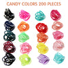 200PCS Elastic Hair Ties, No Crease Hair Small Ponytail Holders for Kids Girls Baby Toddler, Multicolor