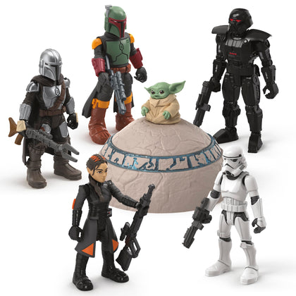 STAR WARS Mission Fleet, 2.5-Inch Scale Mandalorian Action Figure Set with 6 Figures & 8 Accessories, Toys for 4 Year Old Boys & Girls (Amazon Exclusive)
